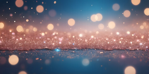 Poster - Rose Gold Glitter Sparkle: Abstract Festive Background 