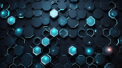 Poster - abstract hexagon pattern: a mesmerizing 3d rendering of a futuristic honeycomb structure, showcasing
