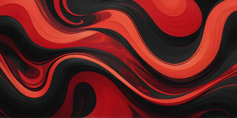 Poster - crimson and black liquid swirl abstract background