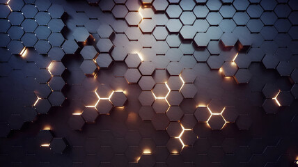 Poster - hexagon energy burst