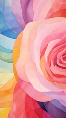 Sticker - Rainbow rose abstract pattern flower.