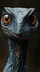 Wall Mural - Close-up Portrait of a Reptilian Creature with Striking Eyes