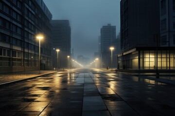 Canvas Print - Building street architecture cityscape.