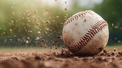 Closeup of a baseball flying toward the batter, intense tournament moment, baseball, tournament, focus