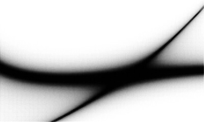Aufkleber - Monochrome gradient halftone dots background. Vector illustration. Big wave