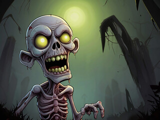 Wall Mural - Scary Cartoon Zombie