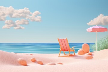 Wall Mural - Summer beach furniture outdoors.