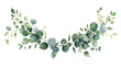 © Futuristictech - Elegant Hand-Painted Eucalyptus Botanical Border for Wedding Invitations and Greeting Cards on White Background with Copy Space