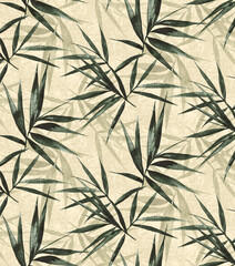 Poster - Seamless textures leaves pattern. Modern soft print.