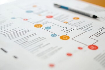 illustrated analysis flowchart with arrows pointing from problem identification to solutions, set ag