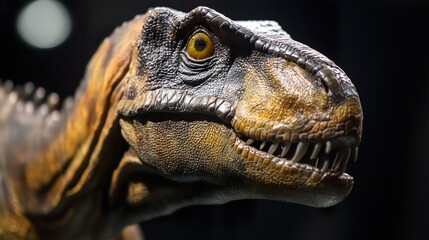 Poster - Close Up of a Dinosaur's Head: A Prehistoric Beast