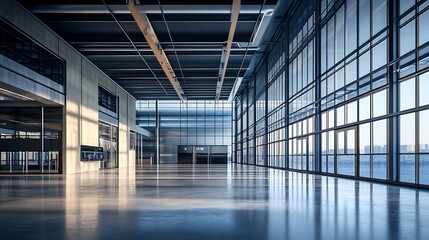 Wall Mural - Modern Office Interior with Large Windows