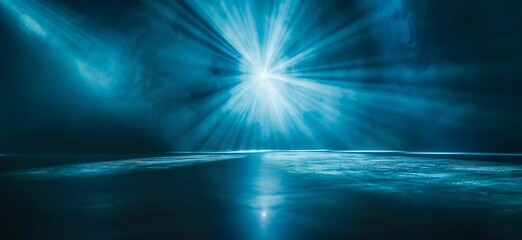 Wall Mural - Abstract Blue Light Beam On Dark Background