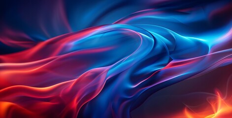 Wall Mural - Abstract Blue Red Gradient Background With Light Effects