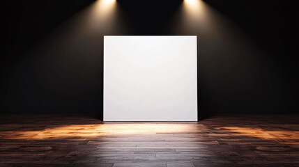 Poster - spotlight shines on blank canvas, creating dramatic atmosphere