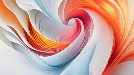 Wall Mural - Vibrant Spiral Twist of Colorful Fluid Shapes and Ethereal Energy