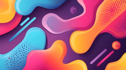 Wall Mural - Dynamic Colorful Abstract Fluid Shapes and Blobs in Modern Digital Art Design