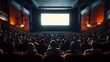 © pkproject - Crowded Movie Theater Auditorium with Audience Watching Entertainment