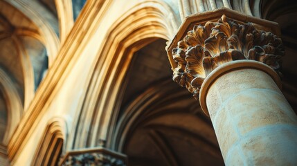 Historic cathedral column details