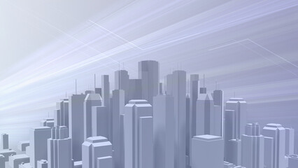 Wall Mural - network city communication technology business 3d illustration