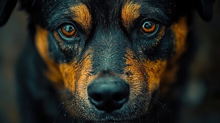 Wall Mural - Close-up Portrait of a Dog's Eyes