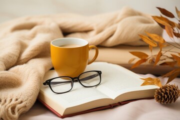 Sticker - Blanket glasses book mug.