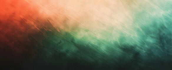 Abstract Grainy Gradient Background with Green, Red and Black Colors