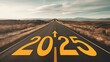 © CottonCanvas Creatio - Road to 2025 new year journey with a bright future