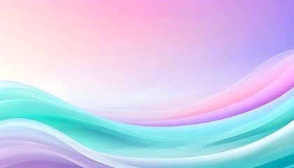 Poster - soft gradient background blending mint green and fuchsia with wavy lines, ideal for website and app design