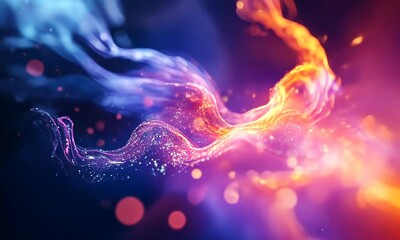Poster - Abstract Swirling Liquid with Glitter and Bokeh Lights