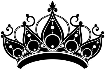 Poster - A crown hand drawn with silhouette art