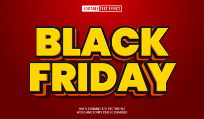 Aufkleber - Editable 3d text style effect - Black Friday text effect Template