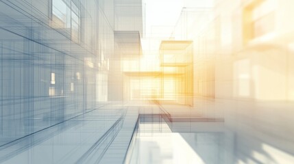 Poster - Abstract architectural design with a focus on lines and light.