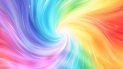 Abstract Swirling Rainbow Gradient Background