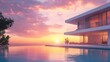 © ASGraphicsB24 - Luxury Cliffside Villa with Infinity Pool at Sunset.