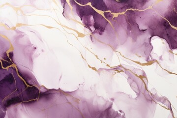 Wall Mural - Purple marble watercolor background painting accessories.