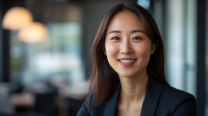 Poster - Professional Woman in Business Environment Smiling