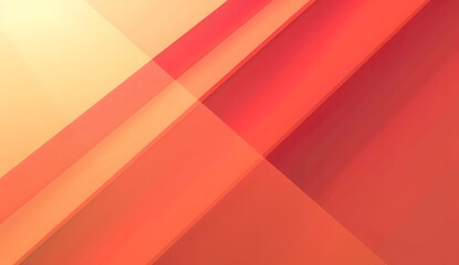 Sticker - Abstract Geometric Shapes in Soft Orange Gradient