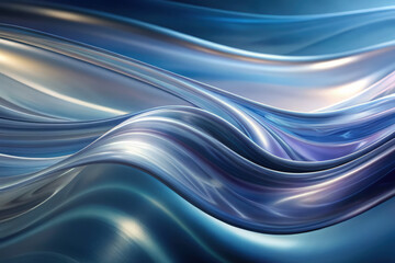 Poster - Elegant blue waves flowing gracefully, capturing the essence of tranquility in a delicate and mesmerizing movement. Generative AI