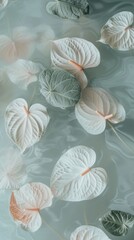 Naklejka na meble Tropical leaves floating in a pool of water