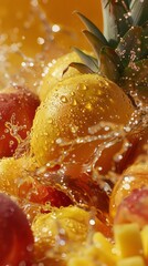Aufkleber - A close up of a bunch of fruit with water droplets on them