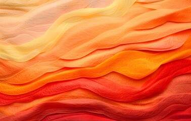 Wall Mural - Abstract Wavy Felt Texture Background in Red, Orange, and Yellow