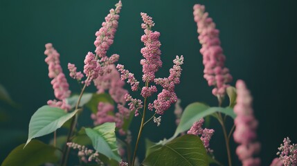 Poster - Pink Flowers Blooming in a Lush Garden