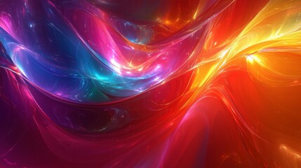 Wall Mural - 4K resolution vibrant rainbow color abstract graphic. Vivid color.