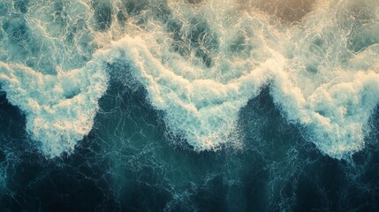 Poster - The ocean is full of waves and the water is blue