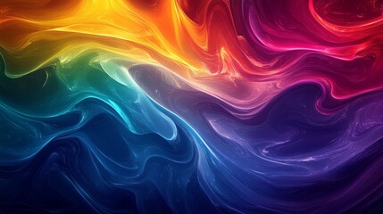Wall Mural - Vivid and vibrant rainbow color abstract visual graphic. 4K resolution