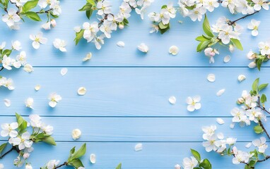 Wall Mural - spring apple blossom floral background