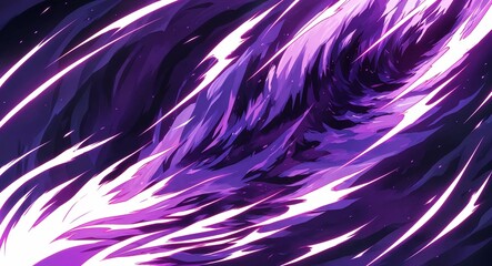 Wall Mural - Abstract purple shockwave effects illustrated in lively anime style