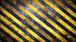 © Czintos Ödön - Diagonal yellow and black stripes create a bold, industrial pattern that looks weathered and worn, with visible scratches and imperfections. The design conveys caution or danger. AI generated.