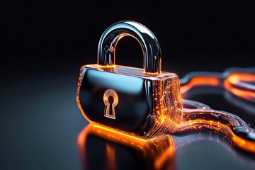 Aufkleber - Abstract padlock and data stream design, representing secure, anonymous communication through minimalistic shapes